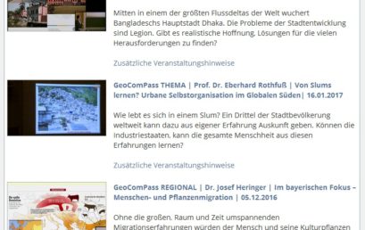 Neugestaltete Mediathek der GeoComPass-Webseite in Passau