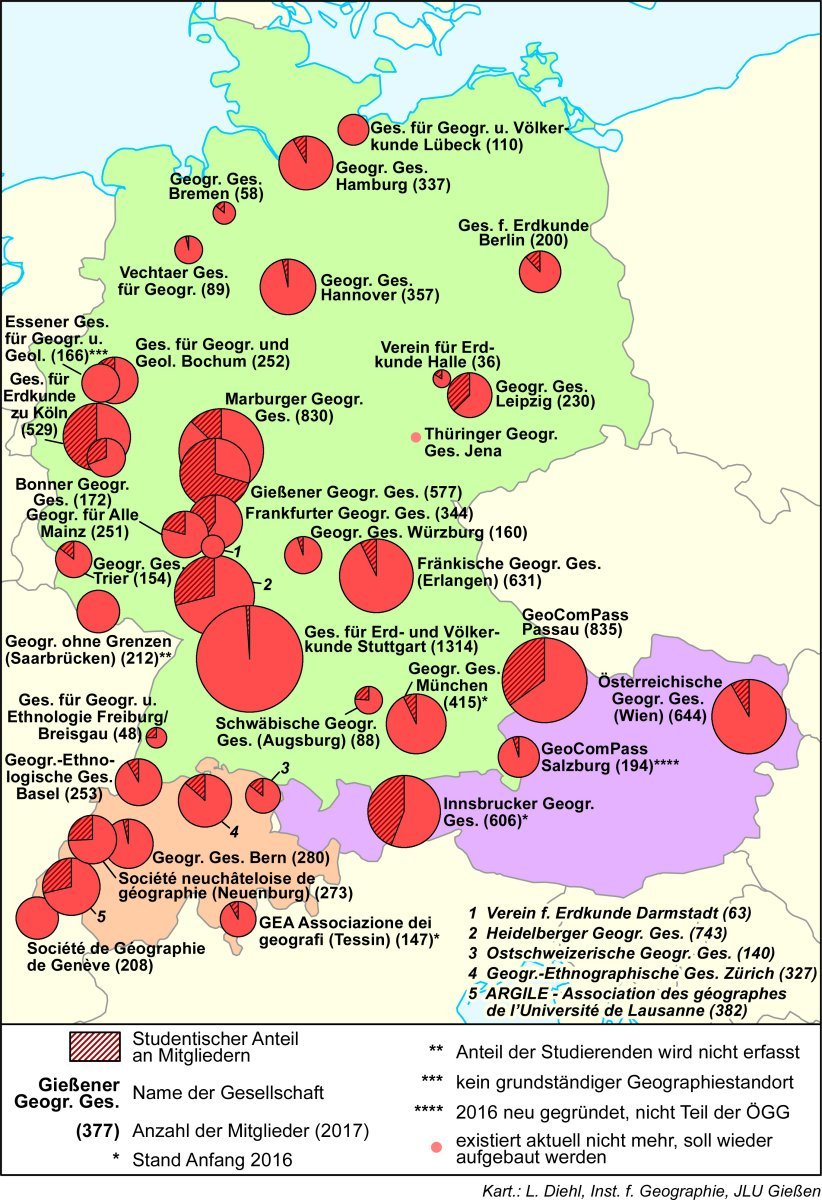 Geographische Gesellschaften in Deutschland, Österreich und der Schweiz