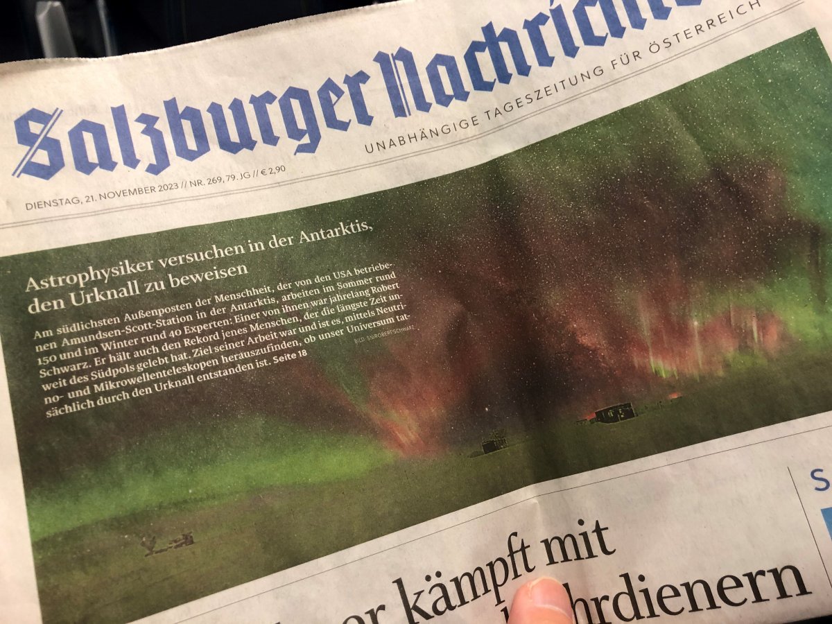Der „Iceman“ auf der Titelseite der Salzburger Nachrichten